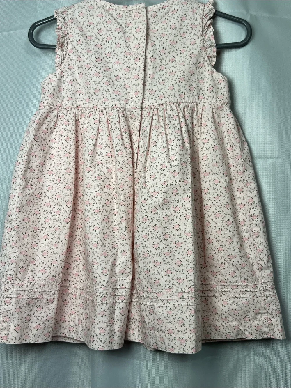 Gymboree pink smocked bodice floral cotton dress 6-12 months